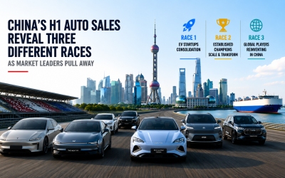 China's H1 Auto Sales Reveal Three Different Races as Market Leaders Pull Away