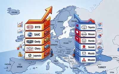 Chinese Carmakers Overtake Japan in Europe Despite Tariffs of Up to 45.3%